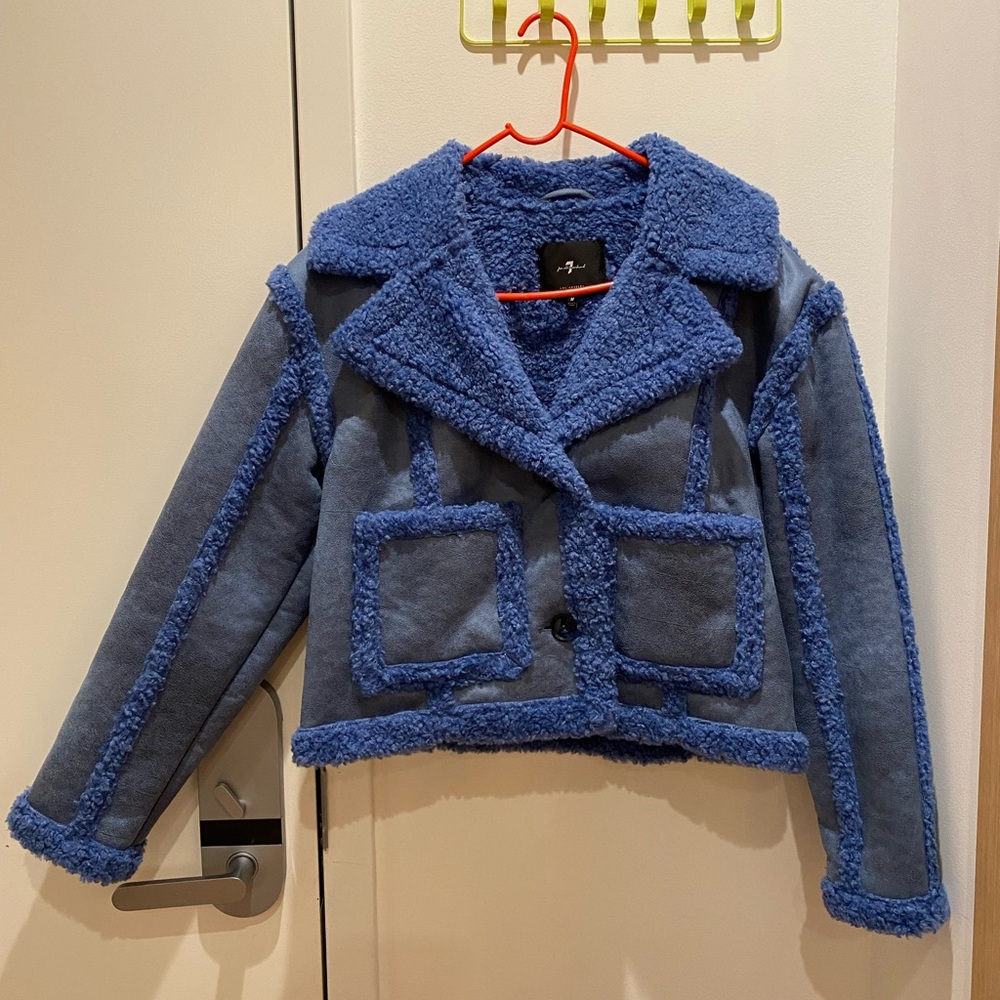 Blue Faux Sherling Jacket